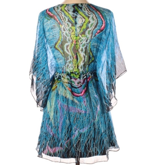 Meghan LA 100% Silk Flowy Tunic Top Rare Size 0 - Picture 2 of 5